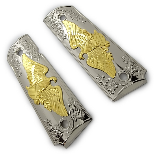 1911 COLT FULL SIZE  Eagle Ambi Cut Nickel Gold