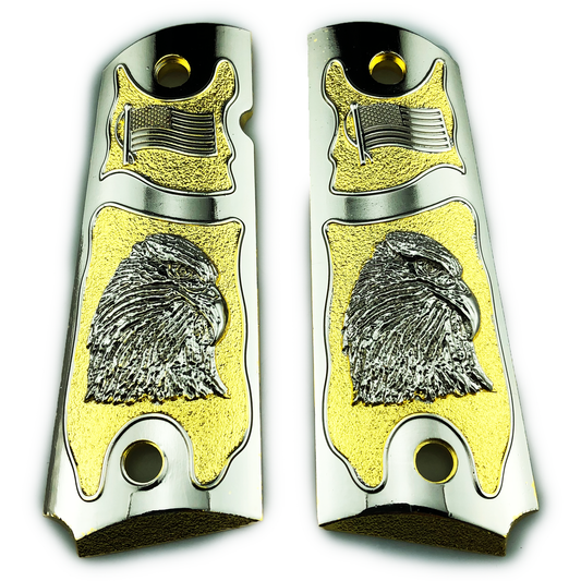 1911 Full size grips Bald Eagle W Flag Ambi Cut