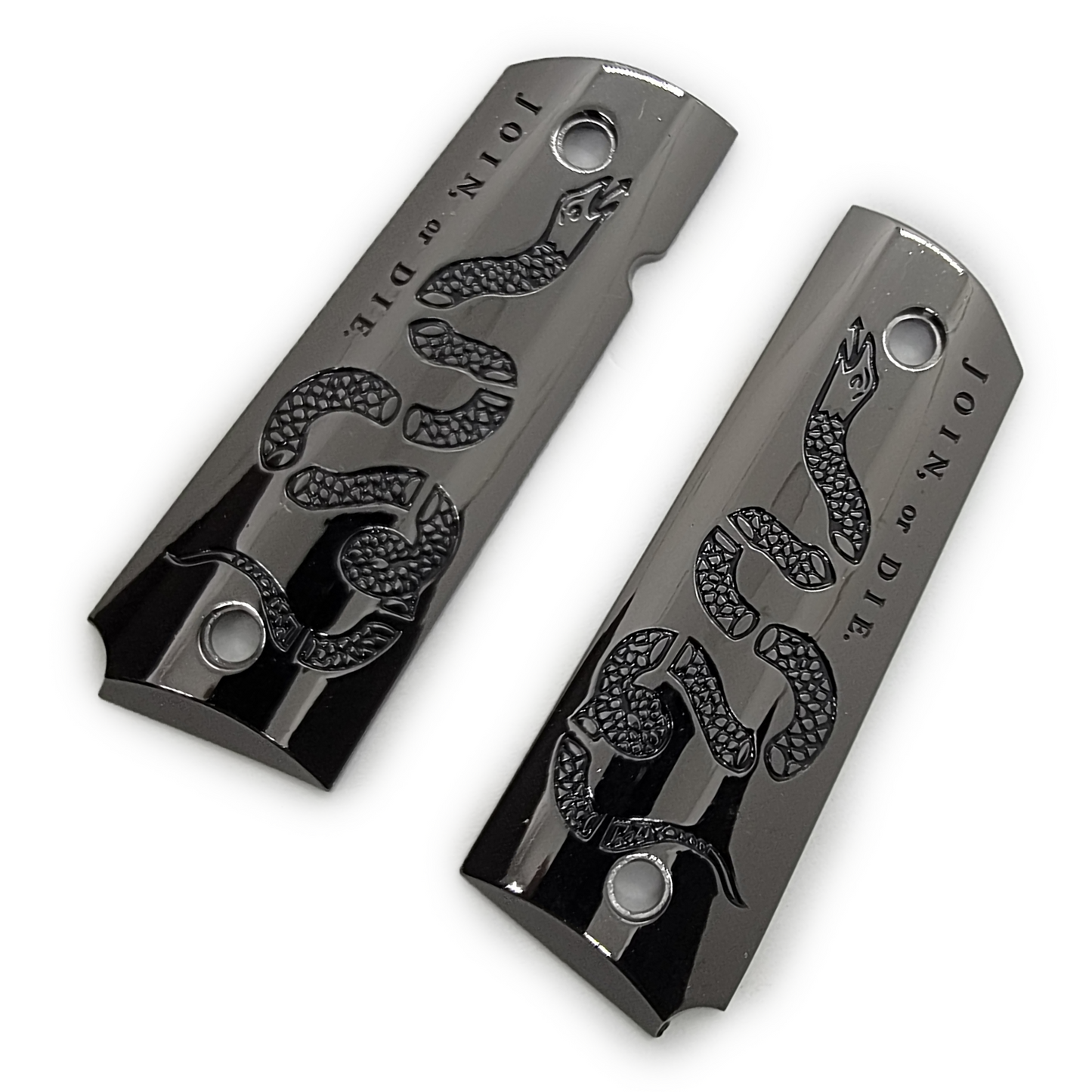1911 Full size Metal grips / Join Or Die W Ambi Safety Nickel #T-JD02