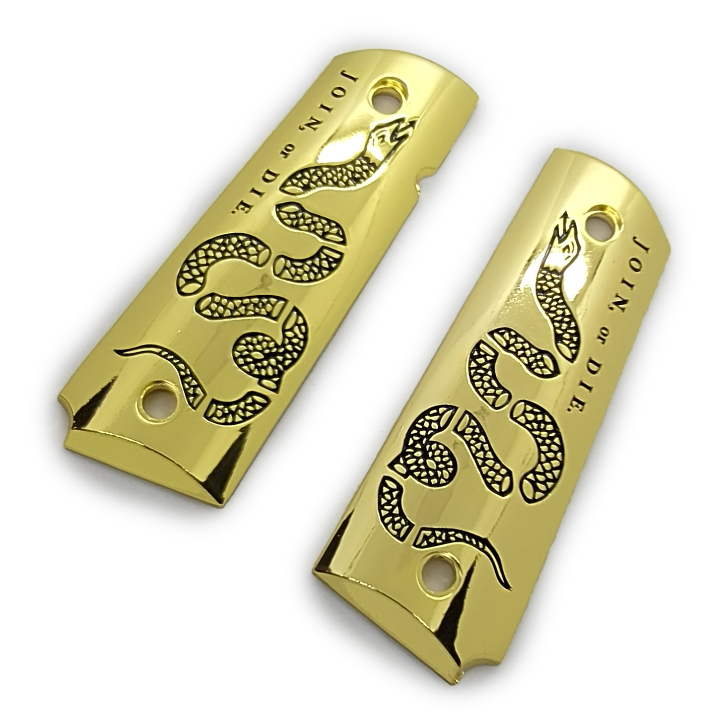 1911 Full size Metal grips / Join Or Die W Ambi Safety Gold #T-JD01