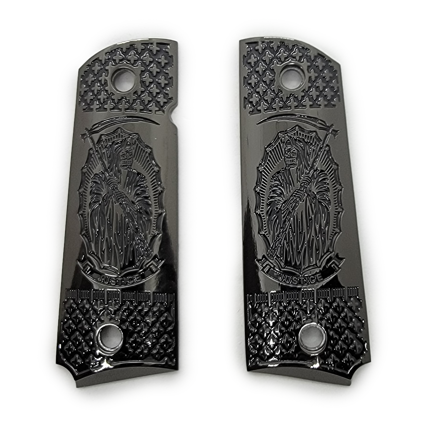 1911 COLT FULL SIZE Metal Grips Grim Reaper Gold #T-GR101