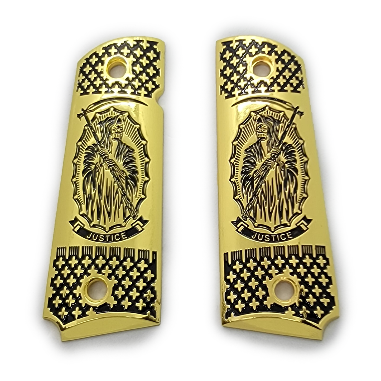 1911 COLT FULL SIZE Metal Grips Grim Reaper Gold #T-GR101