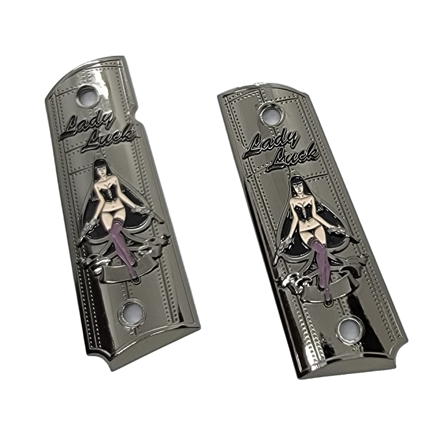 1911 Full size metal grips Lady Luck W ambi Cut