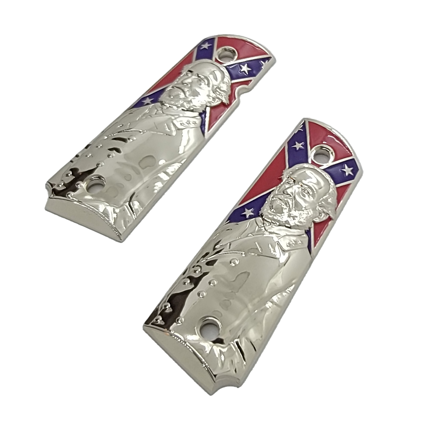 Metal Flag 1911 FULL SIZE Grips Ambi Cut Nickel GL-NP