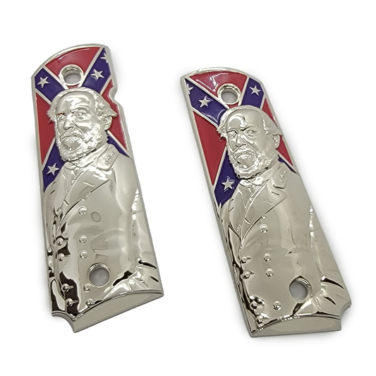 Metal Flag 1911 FULL SIZE Grips Ambi Cut Nickel GL-NP