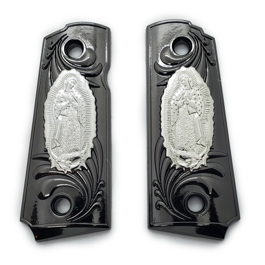 1911 Grips Compact Officer Size  Virgin Mary Black Nickel