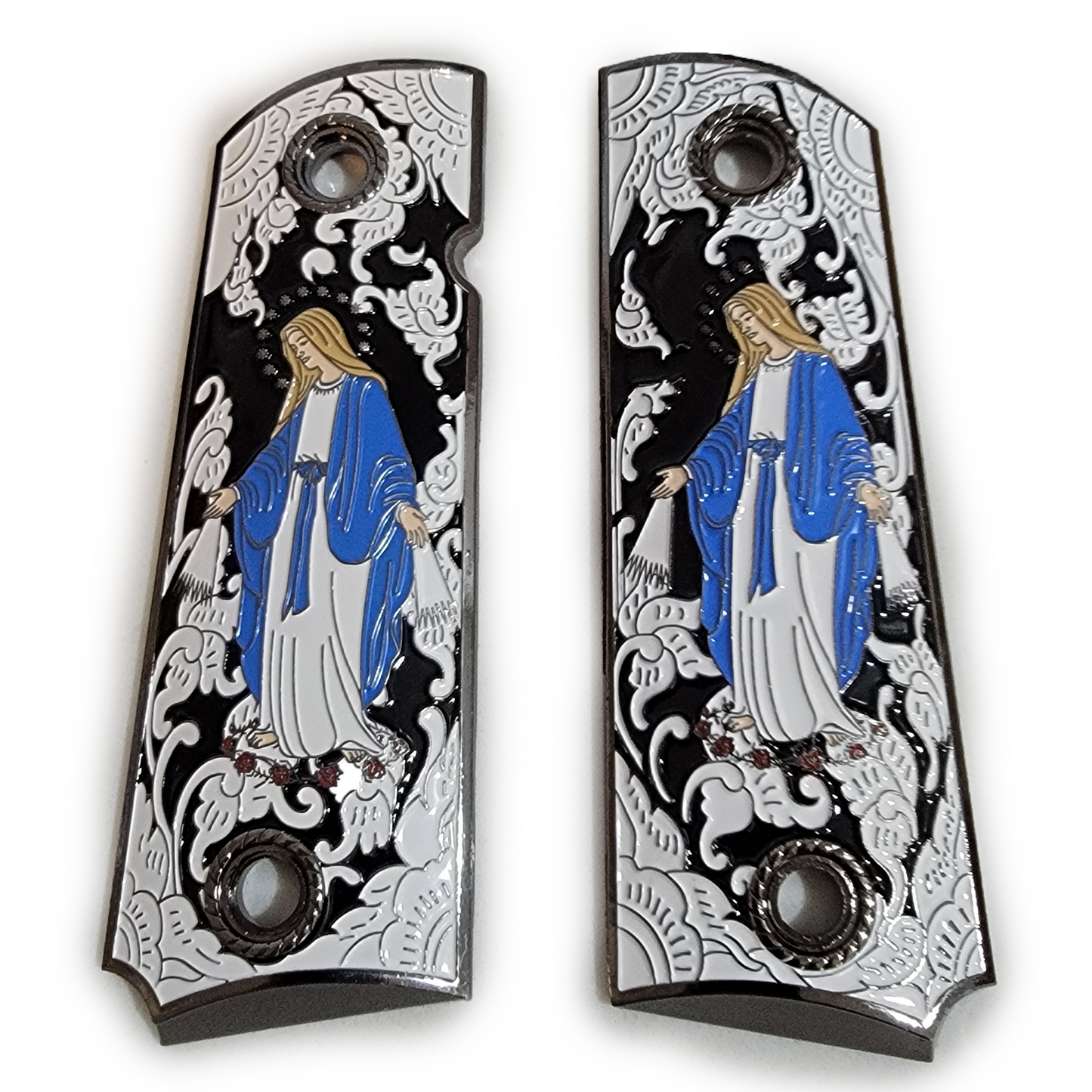 1911 Full Size Virgin Mary Gold Plated Grips W Soft Enamel