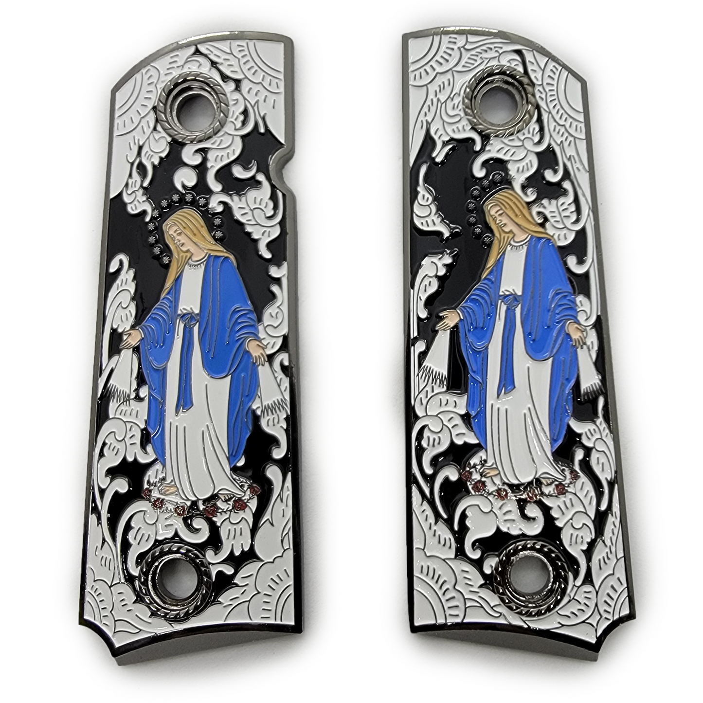 1911 Full Size Virgin Mary Gold Plated Grips W Soft Enamel