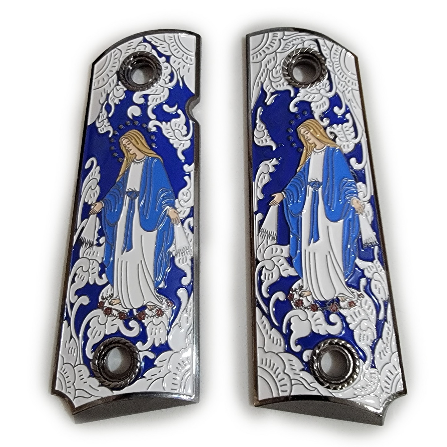 1911 Full Size Virgin Mary Gold Plated Grips W Soft Enamel