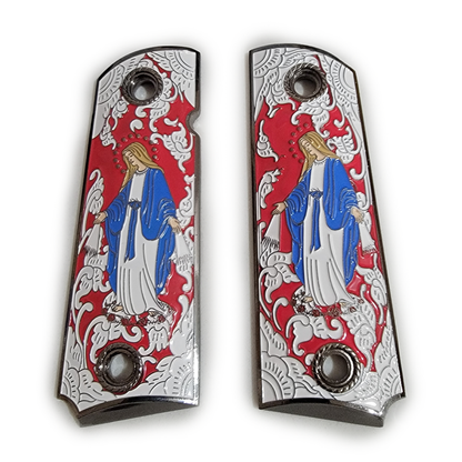 1911 Full Size Virgin Mary Gold Plated Grips W Soft Enamel