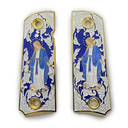 1911 Full Size Virgin Mary Gold Plated Grips W Soft Enamel