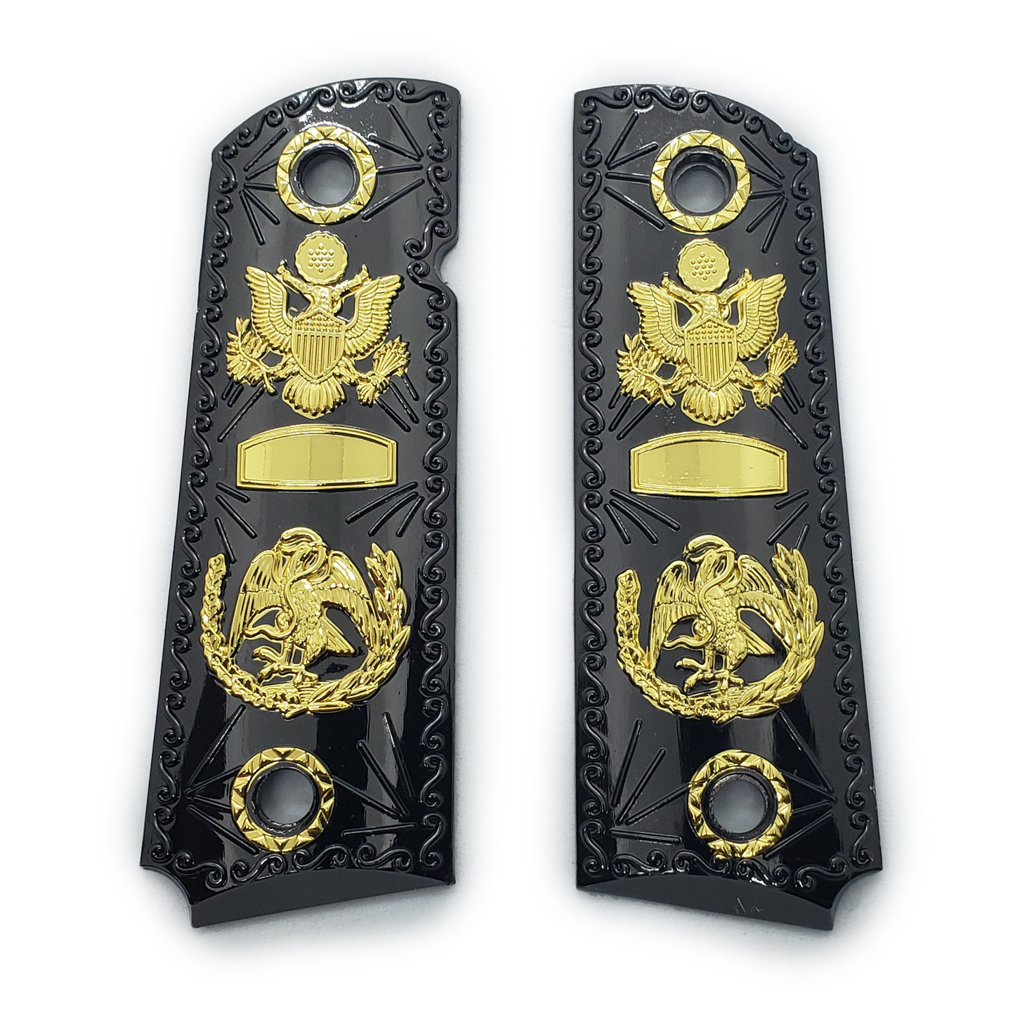 1911 Grips Gold Nickel Plated CACHA  #T-M102