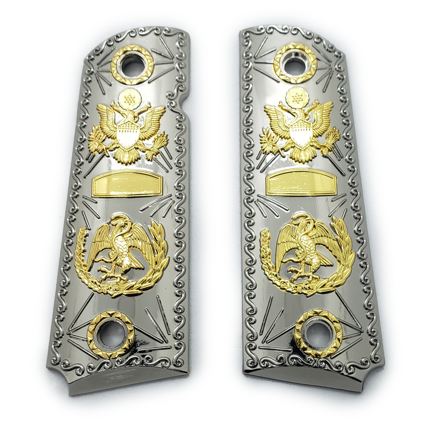 1911 Grips Gold Nickel Plated CACHA  #T-M102