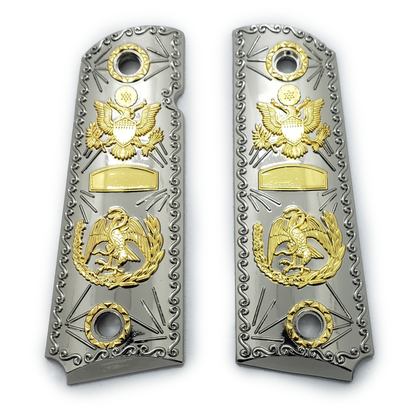 1911 Grips Gold Nickel Plated CACHA  #T-M102