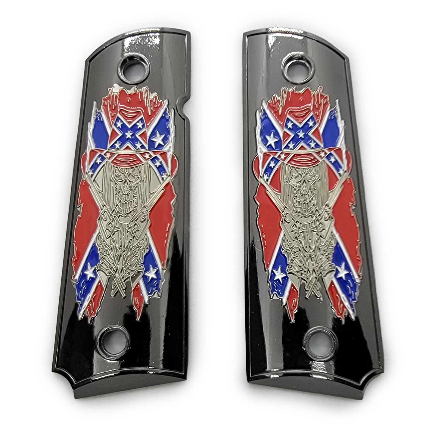 1911 Full size Metal grips / Flag W Ambi Safety 4 Colors Available #T-DF01