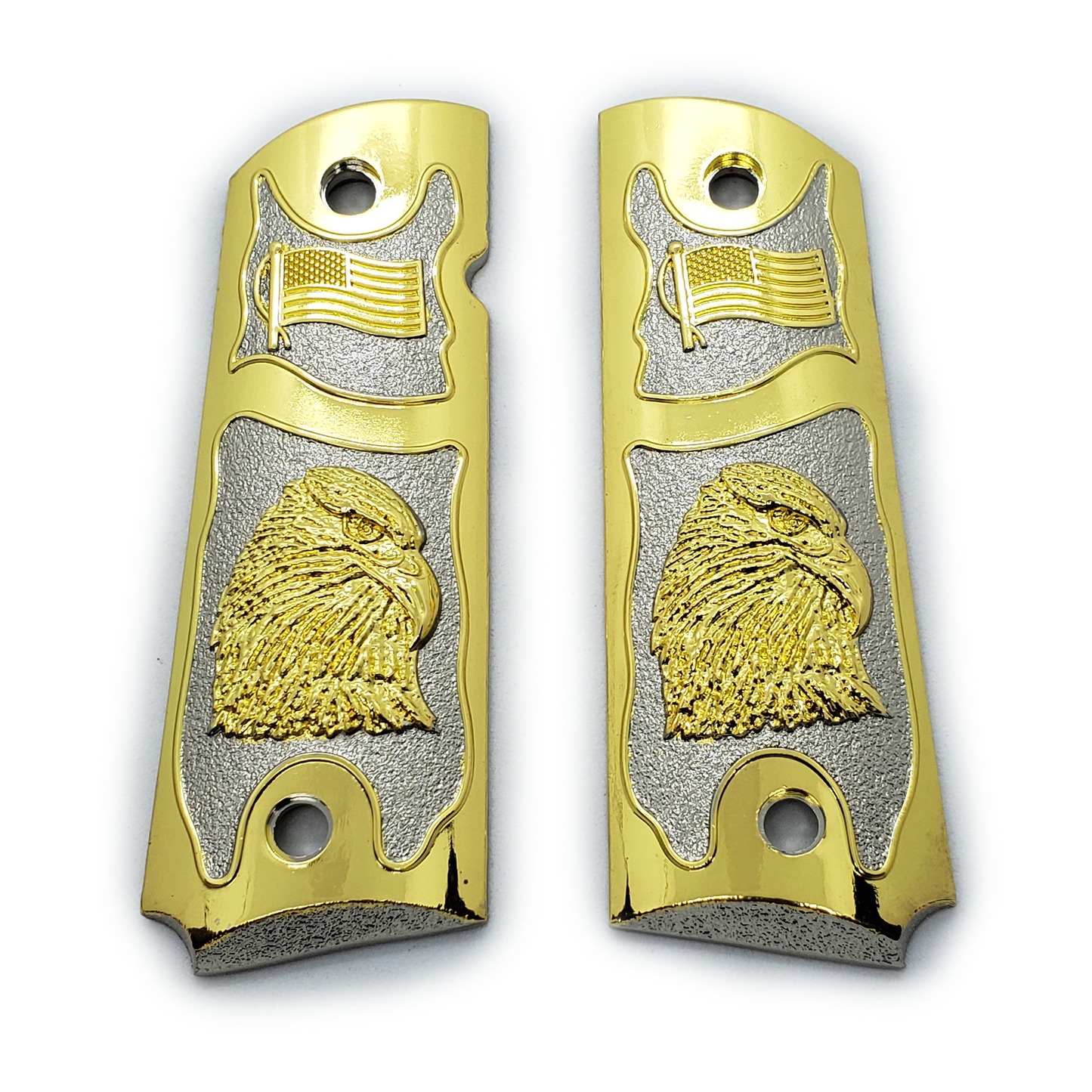 Metal 1911 GRIPS Full size Bald Eagle US Flag Grip