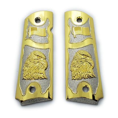 Metal 1911 GRIPS Full size Bald Eagle US Flag Grip