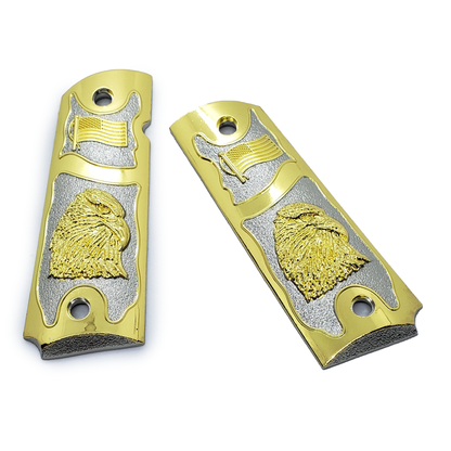 Metal 1911 GRIPS Full size Bald Eagle US Flag Grip
