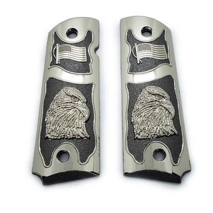 Metal 1911 GRIPS Full size Bald Eagle US Flag Grip