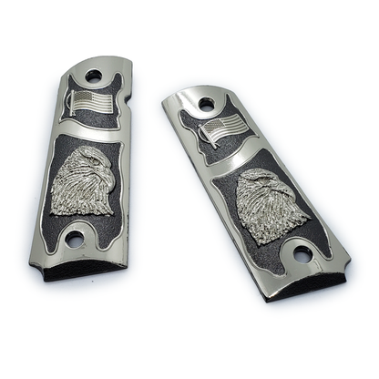 Metal 1911 GRIPS Full size Bald Eagle US Flag Grip