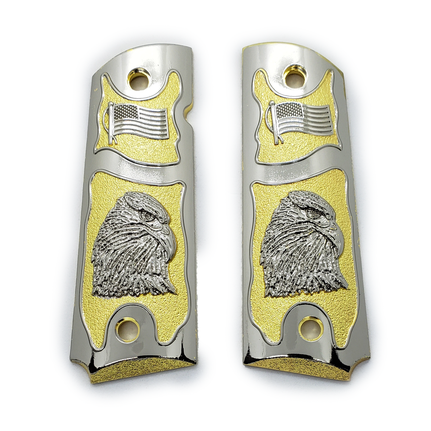 Metal 1911 GRIPS Full size Bald Eagle US Flag Grip