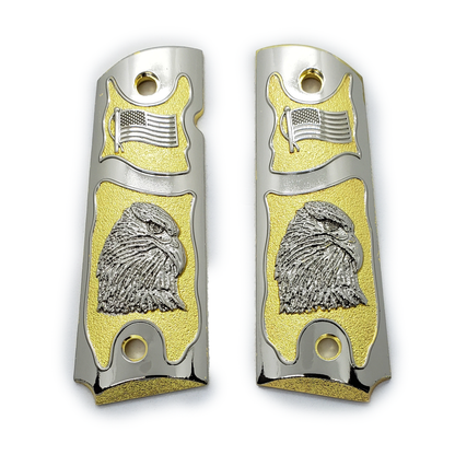 Metal 1911 GRIPS Full size Bald Eagle US Flag Grip