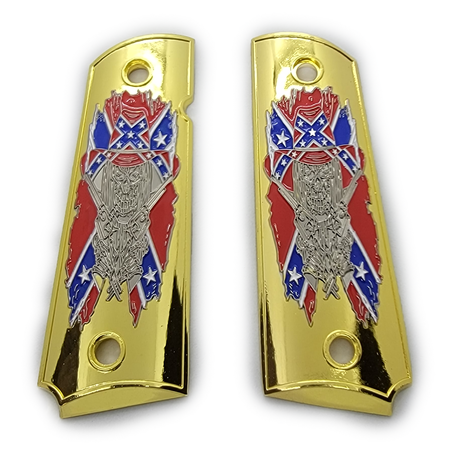 1911 Full size Metal grips / Flag W Ambi Safety 4 Colors Available #T-DF01