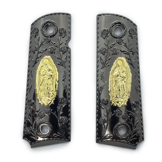 1911 GRIPS FULL SIZE - Metal - Virgin Mary Scroll W Ambi Safety #T-VM03