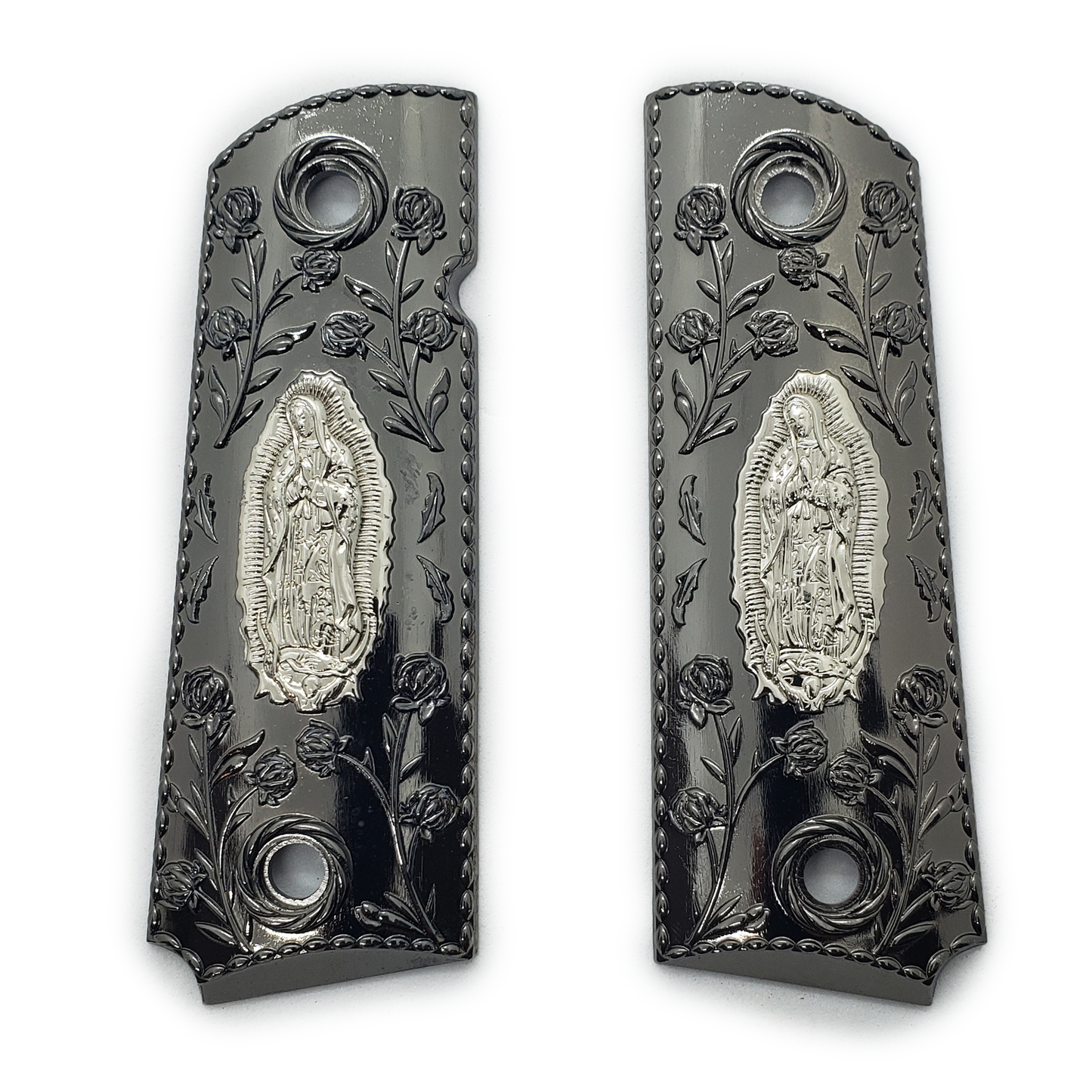 1911 GRIPS FULL SIZE - Metal - Virgin Mary Scroll W Ambi Safety #T-VM01