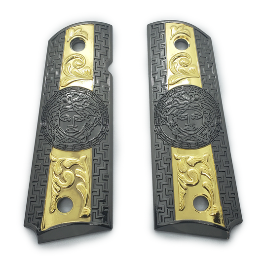 1911 FULL SIZE GOVERNMENT GRIPS 2 TONES Black Gold #T-T3294