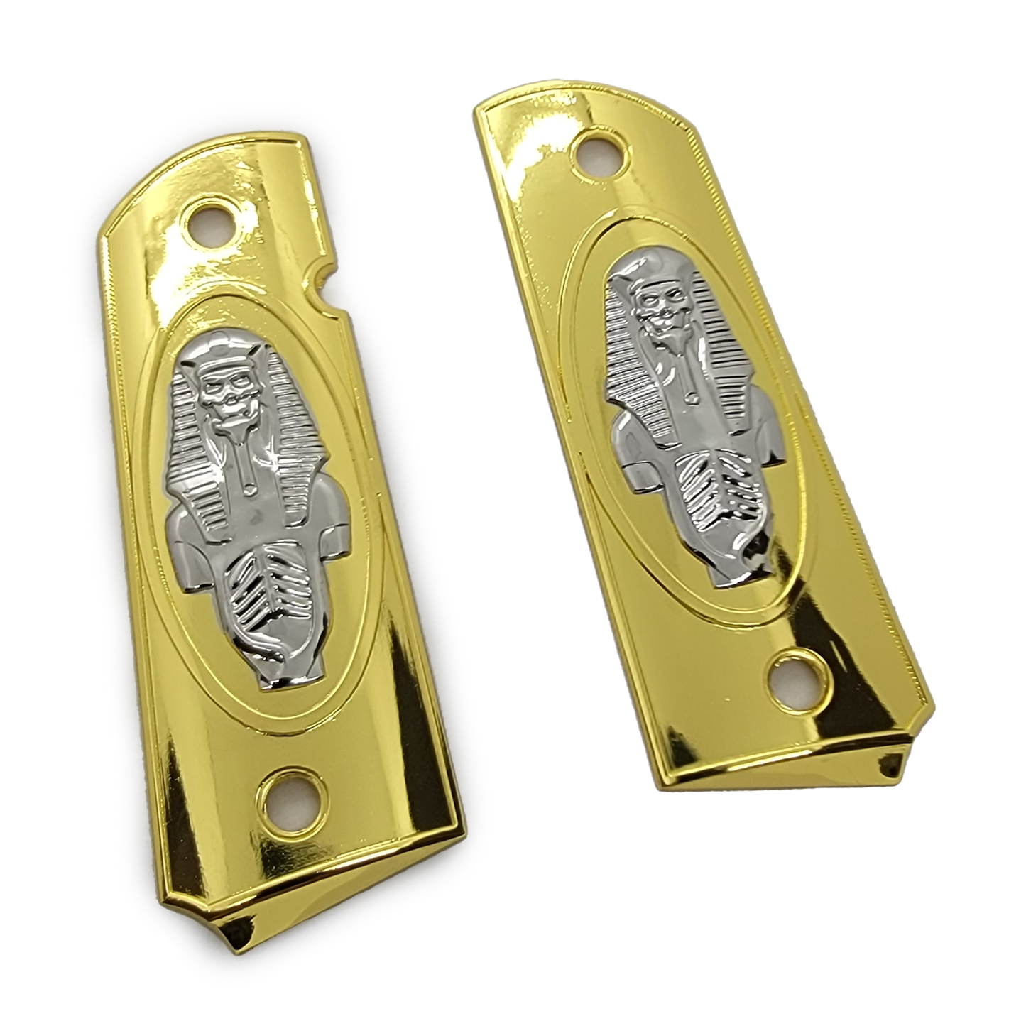 1911 Full Size  Metal Grips  Pharaoh W Ambi Cut Black Gold