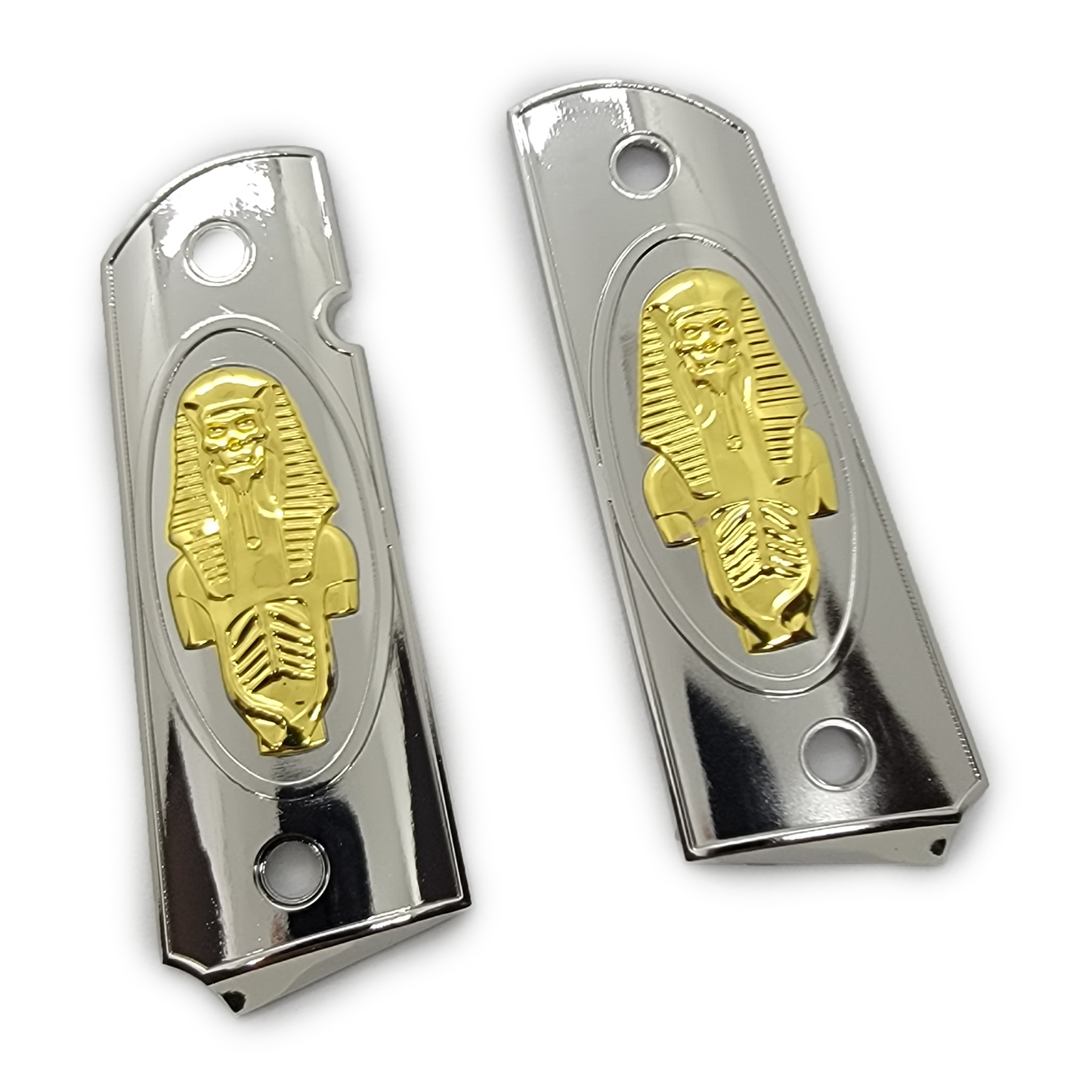 1911 Full Size  Metal Grips  Pharaoh W Ambi Cut Black Gold