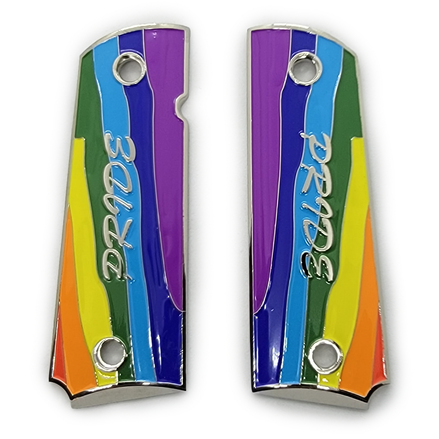 1911 FULL SIZE GRIPS Ambi Cut Rainbow W Soft Enamel