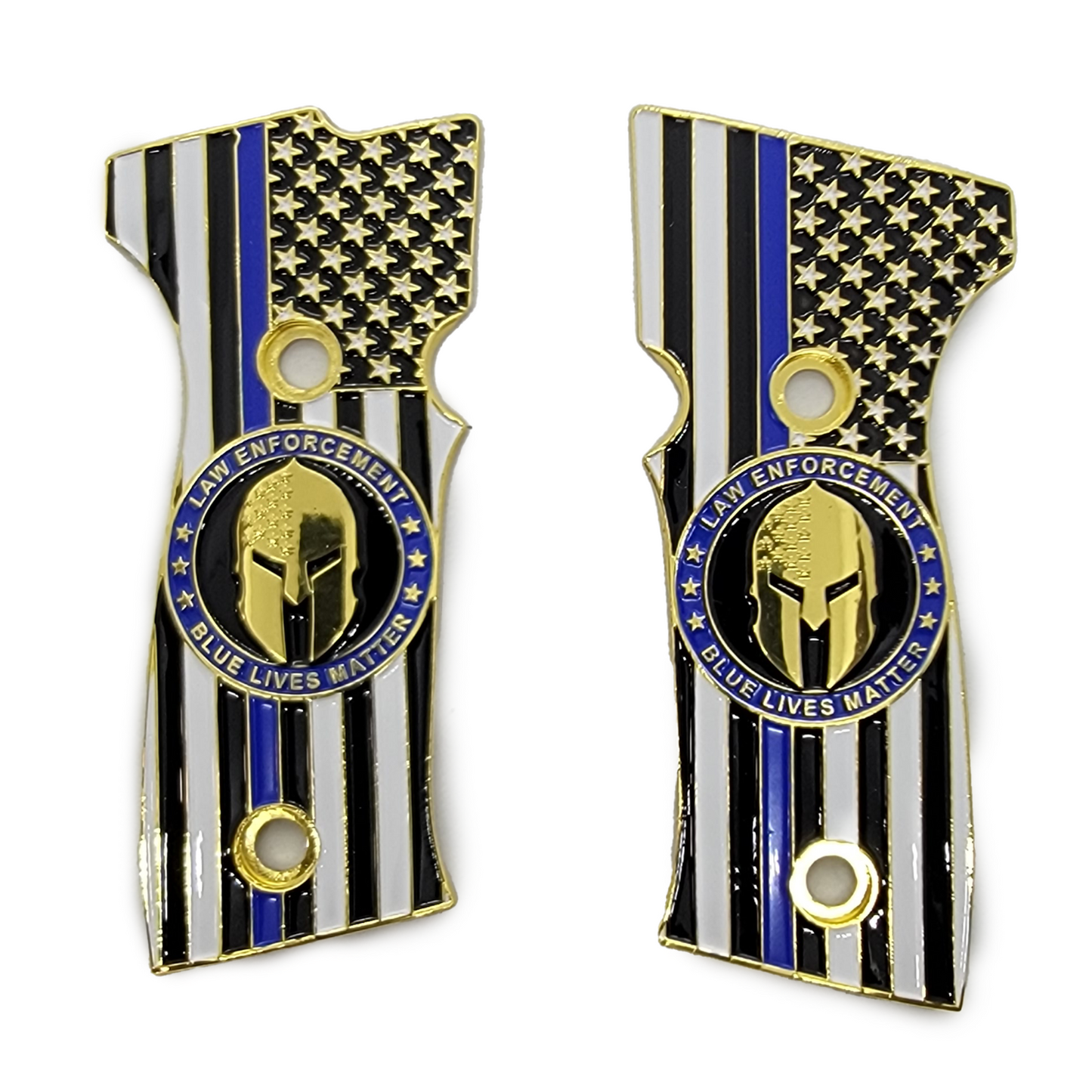 Sig Sauer P320 AXG Metal Grip Panels Gold Plated / Flag Spartan P-320-2