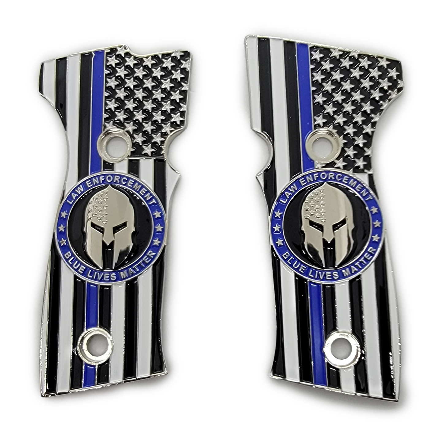 Sig Sauer P320 AXG Metal Grip Panels Black / Flag Spartan P-320-3