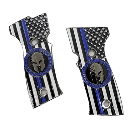 Sig Sauer P320 AXG Metal Grip Panels Nickel Plated / Flag Spartan P-320-1