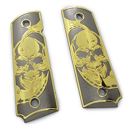 Skull 1911 FULL SIZE GRIPS  W AMBI CUT#T-S011