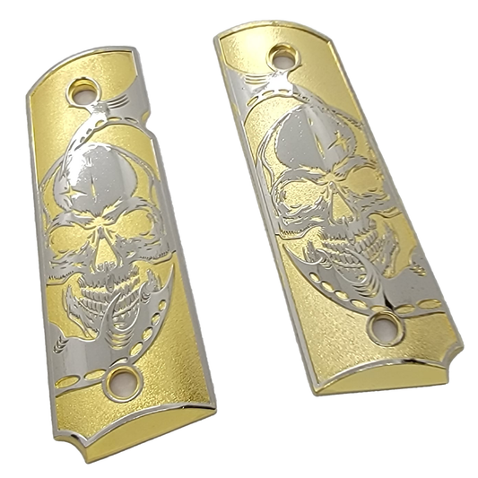 Skull 1911 FULL SIZE GRIPS  W AMBI CUT#T-S014