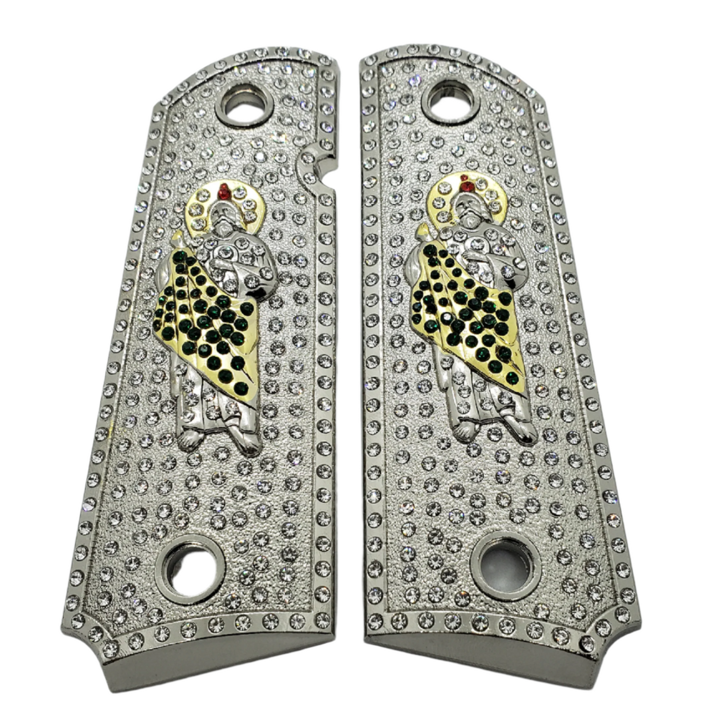 SALE !!! 1911 Grips St Jude With Zirconia stones