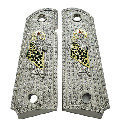 SALE !!! 1911 Grips St Jude With Zirconia stones