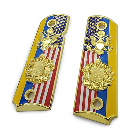 1911 Full-size Grips - Ukraine / USA flag