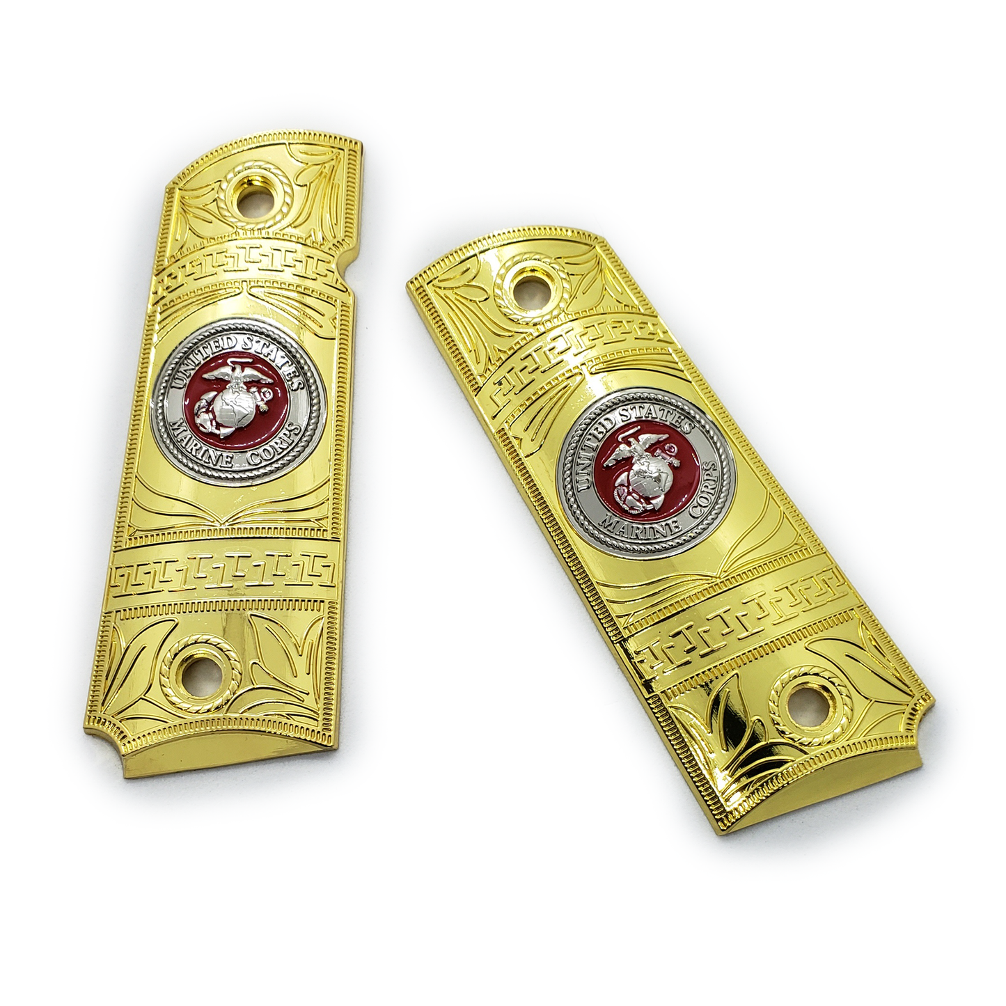 1911 FULL SIZE GRIPS Ambi Cut 2 TONES W Soft Enamel Blk/Gold