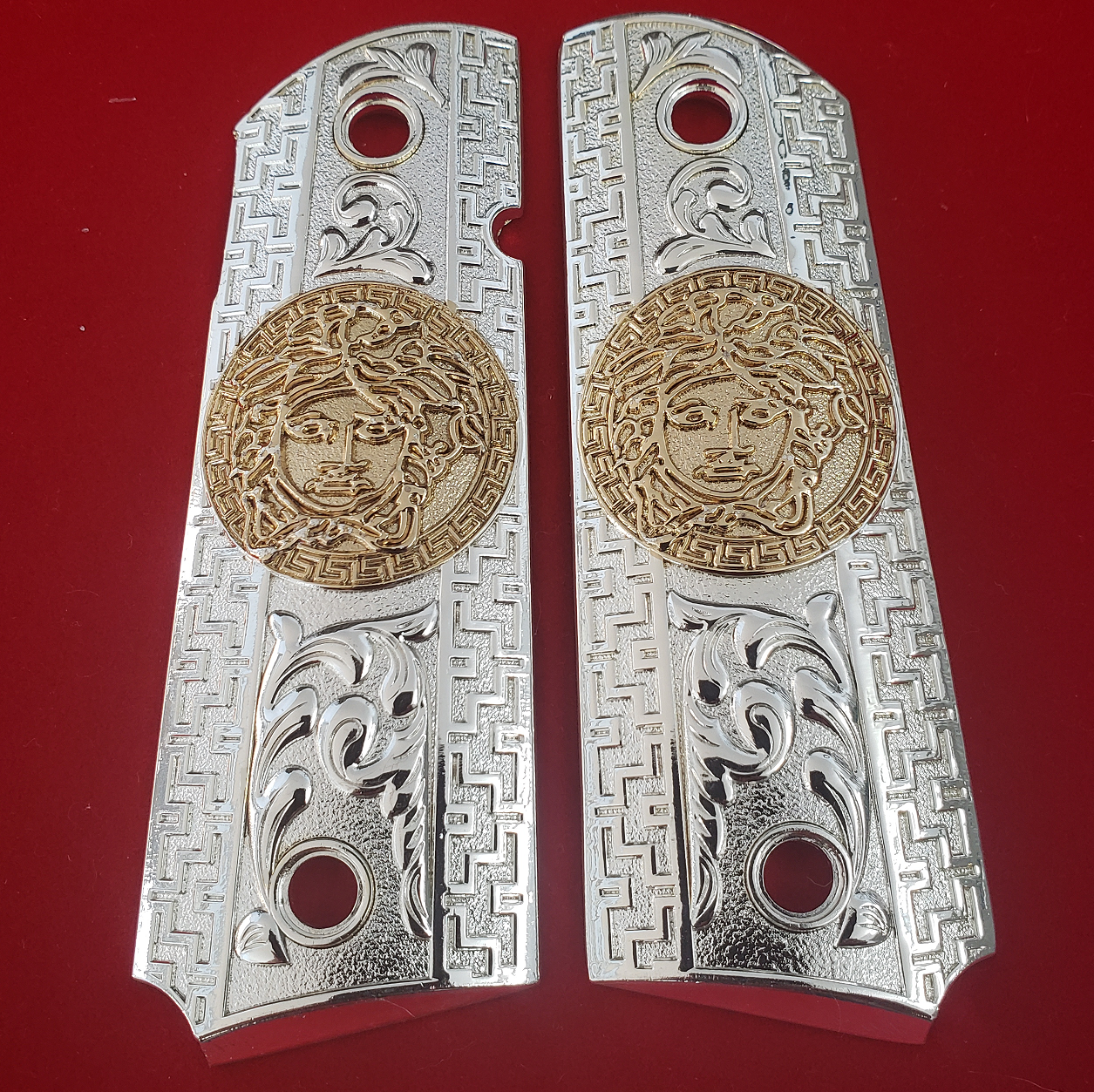 1911 FULL SIZE GOVERNMENT GOLD/SILVER GRIPS #T-T948