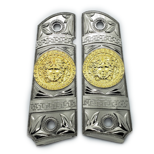 New 1911 Versace Style FULL SIZE  Ambi Cut Nickel/Gold