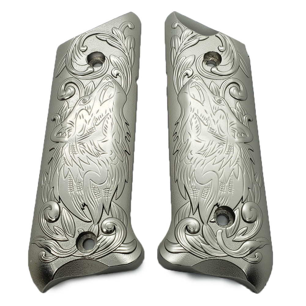 Ruger Mark IV 4 Wolf Metal Grips Nickel Plated